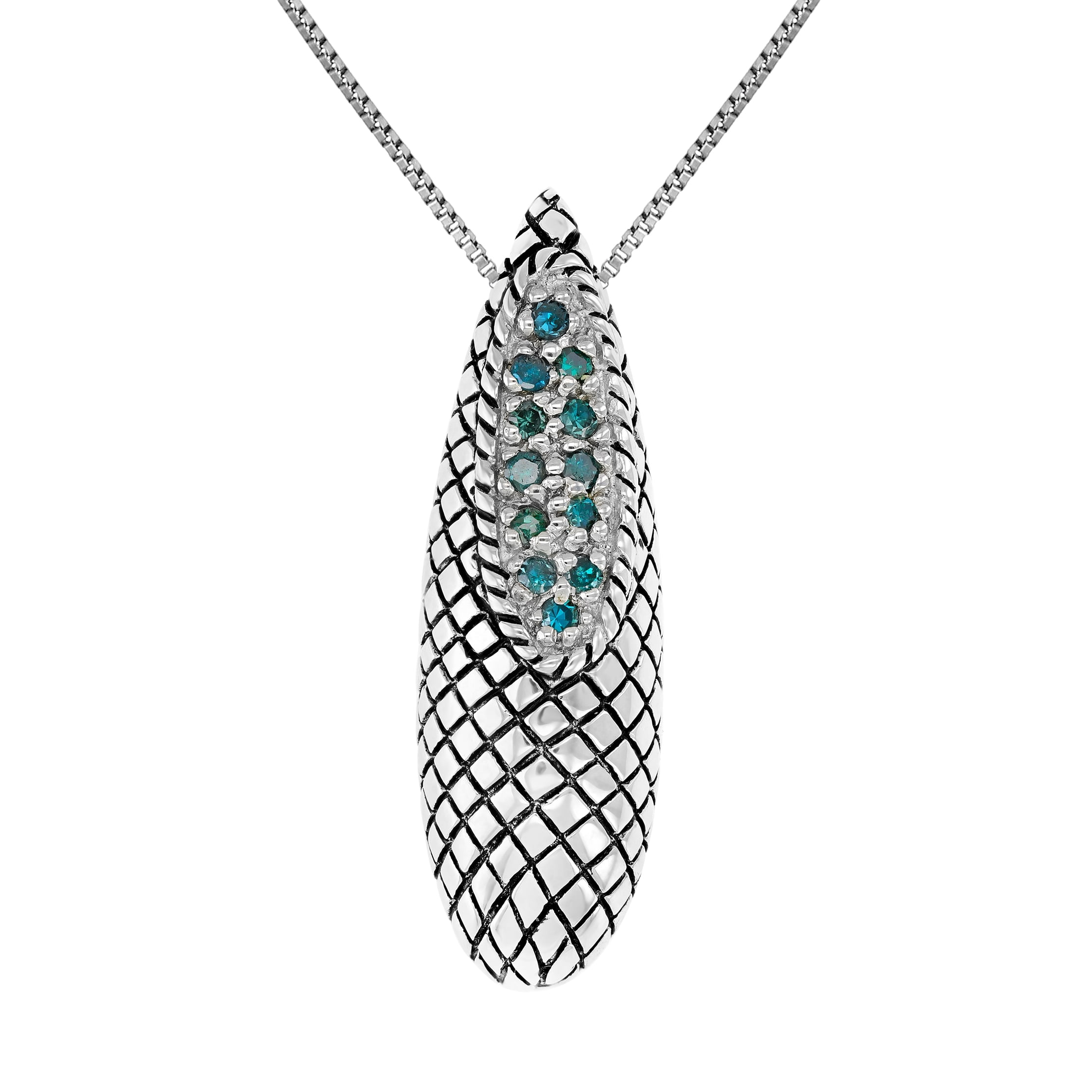 Vir Jewels 1/5 CTTW Green Diamond Pendant Necklace for Women in Sterling Silver Stick Antique