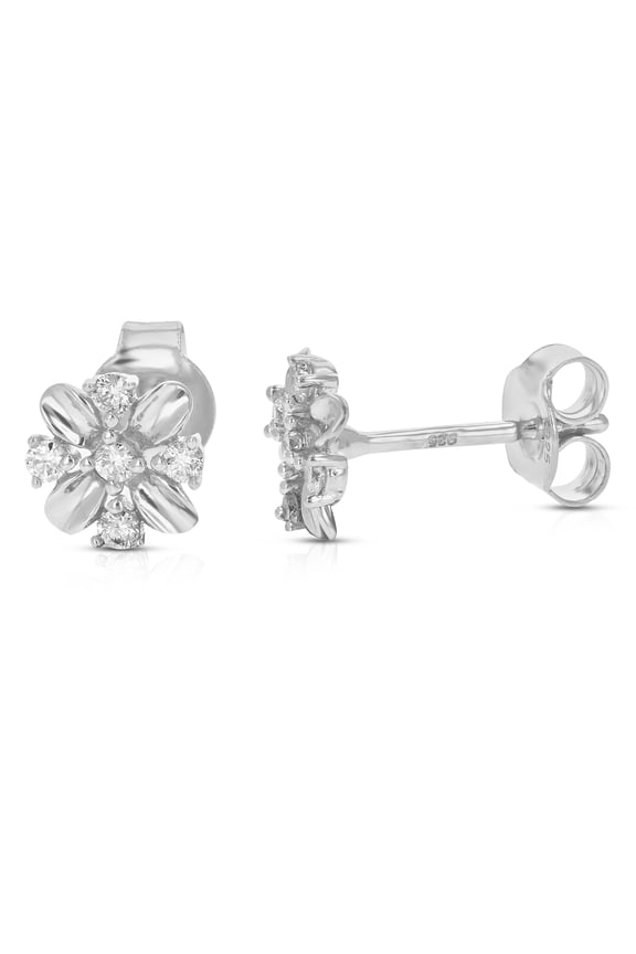 1/5 CTTW Lab Grown Diamond Composite Earrings in Sterling Silver With Push Backs For Women