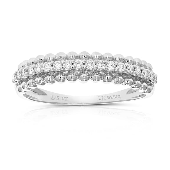 Vir Jewels 1/5 CTTW Lab Grown Diamond Wedding Band in Sterling Silver Female Adult