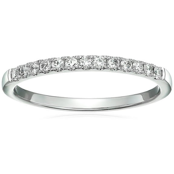 Vir Jewels 1/5 CTTW Pave Diamond Wedding Band 14K White Gold Bridal Ring Prong Set Size 5 Female Adult
