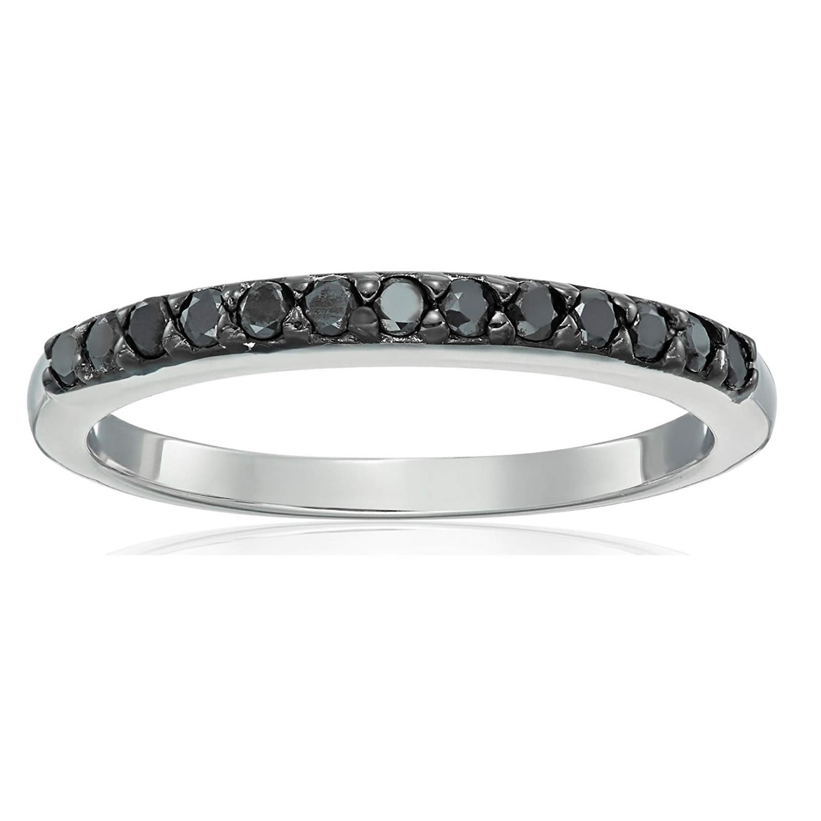 Vir Jewels 1/5 CTTW Black Diamond Wedding Band for Women in .925 Vir Jewels 1/5 CTTW Black Diamond Wedding Band for Women in .925