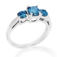 thumbnail image 1 of Vir Jewels 1.50 CTTW 3 Stone Blue Diamond Engagement Ring in 14K White Gold Round Size 7, 1 of 5