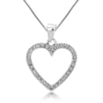 thumbnail image 1 of Vir Jewels 1/6 CTTW Diamond Heart Pendant Necklace 14K White Gold with 18 Inch Chain Female Adult, 1 of 5