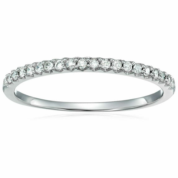 Vir Jewels 1/6 CTTW Micropave Diamond Wedding Band in 10K White Gold Prong Set Size 5 Female Adult