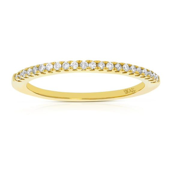 Vir Jewels 1/6 CTTW Pave Diamond Wedding Band in 10K Yellow Gold Prong Set Round Size 7 Female Adult
