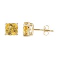 thumbnail image 1 of Vir Jewels 1.80 CTTW Citrine Stud Earrings 14K Gold Cushion Cut with Push Backs November Birthstone, 1 of 5