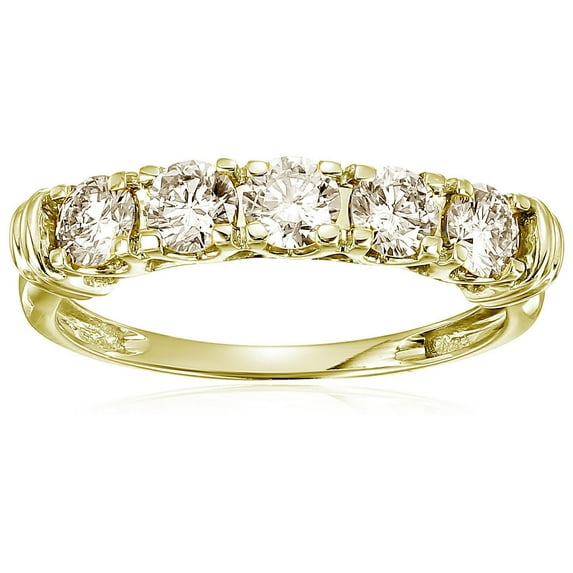 Vir Jewels 1 CTTW 5 Stone Diamond Wedding Engagement Ring 14K Yellow Gold Round Size 6 Female Adult