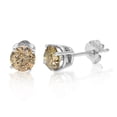 thumbnail image 1 of Vir Jewels 1 CTTW Champagne Diamond Stud Earrings 14K White Gold Female Adult, 1 of 3