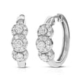 thumbnail image 1 of Vir Jewels 1 CTTW Lab Grown Diamond Hoops Earrings in Sterling Silver With Hidden Post For Women, 1 of 5
