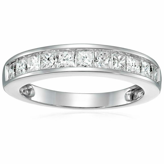 Vir Jewels 1 CTTW Princess Cut Diamond Wedding Band 14K White Gold Channel Set Size 7 Female Adult