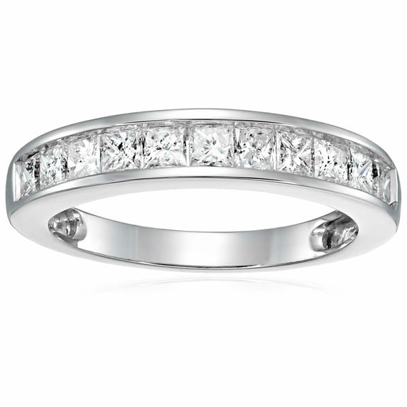 Vir Jewels 1 CTTW Princess Cut Diamond Wedding Band 14K White Gold Channel Set Size 8.5 Female Adult