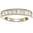 thumbnail image 1 of Vir Jewels 1 CTTW Princess Diamond Wedding Band Milgrain Channel 14K Yellow Gold Size 6 Female Adult, 1 of 7