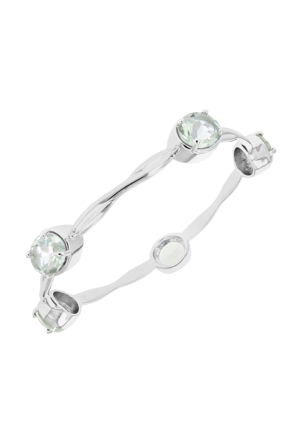 10.50 CTTW Green Amethyst Bangle Bracelet Brass Plating 11x9 MM Oval Twisted Female Adult