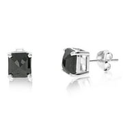 Vir Jewels 2.50 CTTW Princess Cut Black Diamond Stud Earrings in .925 Sterling Silver for Female