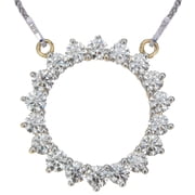 Vir Jewels 2 CTTW Diamond Circle Pendant Necklace for Women in 14K Yellow Gold Round 1 Inch