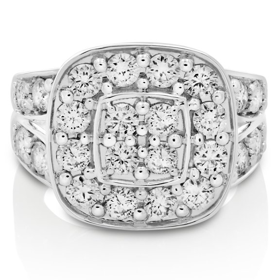 Vir Jewels 2 CTTW Diamond Engagement Ring for Women in 14K White Gold Cushion Square Bridal