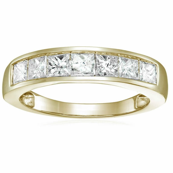 Vir Jewels 2 CTTW Princess Diamond Wedding Band 14K Yellow Gold Chanel Set Bridal Size 8 Female Adult