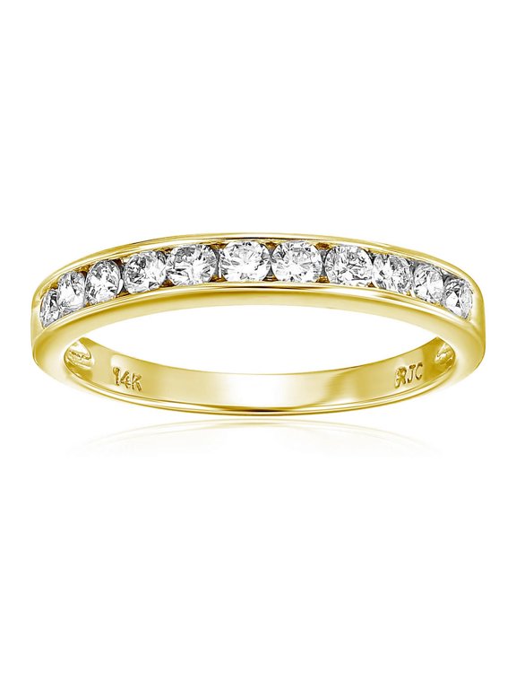 3/4 CTTW Classic Diamond Wedding Band in 14K Yellow Gold Channel Set Size 8.5 Female Adult