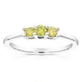 thumbnail image 1 of Vir Jewels 3/8 CTTW 3 Stone Yellow Diamond Engagement Ring for Women in .925 Sterling Silver, 1 of 6