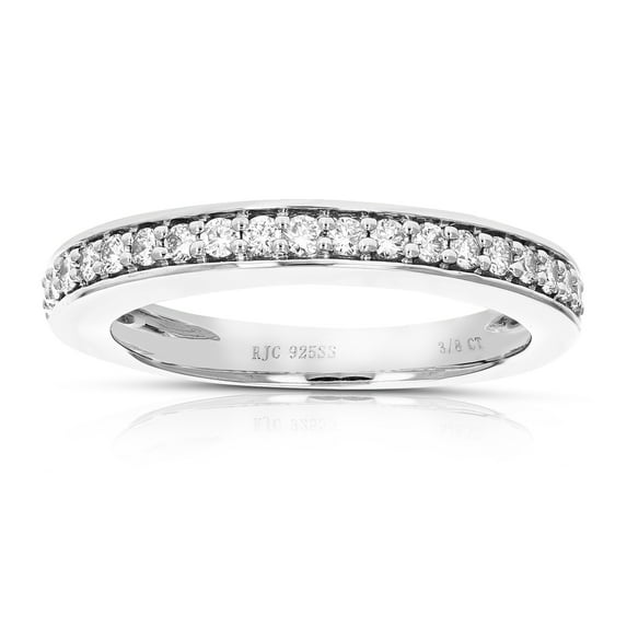 Vir Jewels 3/8 CTTW Lab Grown Diamond Wedding Band in Sterling Silver Female Adult