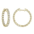 thumbnail image 1 of Vir Jewels 3 CTTW SI2-I1 Diamond Inside Out Hoop Earrings 14K Yellow Gold Round 1 Inch, 1 of 5