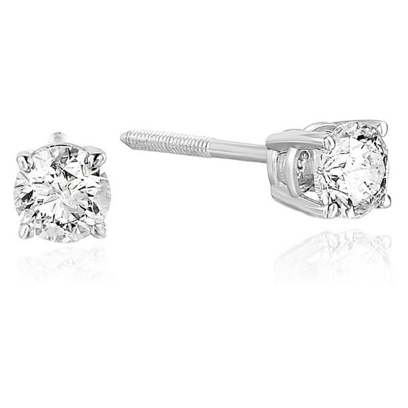 Vir Jewels 5/8 CTTW Diamond Stud Earrings 14K White Gold Screw Back Female Adult