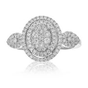 Vir Jewels 5/8 CTTW Lab Grown Diamond Engagement Ring in Sterling Silver Prong Size 6