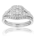 thumbnail image 1 of Vir Jewels 7/8 CTTW Diamond Prong Set Wedding Engagement Ring Set 14K White Gold Bridal Size 7 Female, 1 of 9