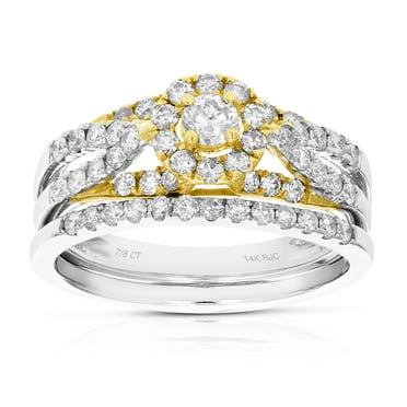 Vir Jewels 7/8 CTTW Diamond Wedding Engagement Ring Set 14K Yellow Gold Bridal Size 8 Female Adult