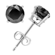 Vir Jewels 7 CTTW Black Diamond in .925 Sterling Silver Round with for Female Adult