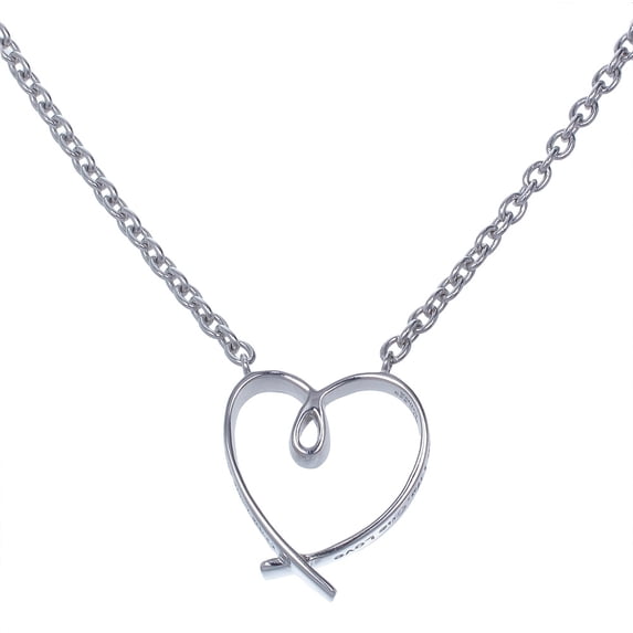 Vir Jewels Heart Pendant Necklace for Women .925 Sterling Silver 1 Inch One Life One Love