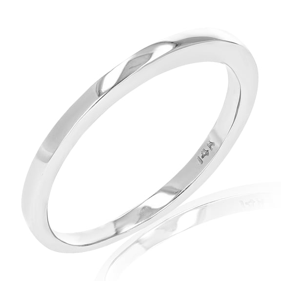 Vir Jewels Solid Wedding Band Bridal Ring 14K White Gold Size 7 Female Adult