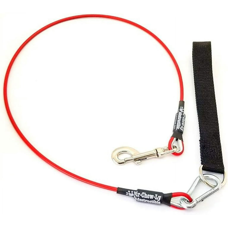 VirChewLy Indestructible Leash for Dogs Medium 4 Foot Red Walmart