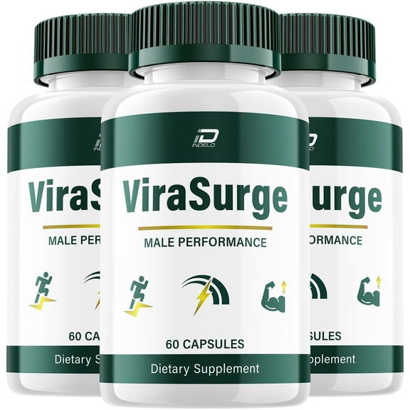 ViraSurge for Men Capsules – Vira Surge Vitamin Complex Pills, Energy, 3 Pack, 180 Capsules