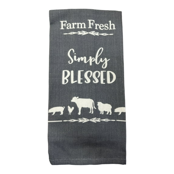 Virah Bella 25" x 15" Decorative Kitchen Towel - Farm Fresh Simply Blessed