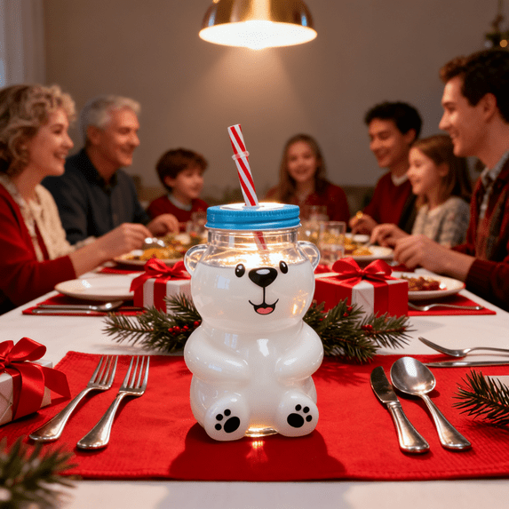 Viral Bear Glass Cold Cup, 18.6oz with Straw, Perfect for Iced Beverages, Cocktails, Cold Brew, and Christmas Gift Ideas for Drinkware Enthusiasts,(1 Bear Cup with Straw)