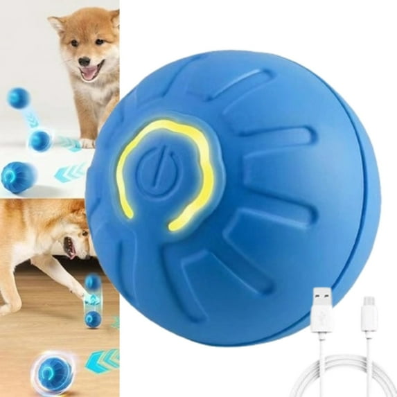 Viral Bouncy Ball for Dogs Chewy Viral Bouncing Ball Shaky Ball Toy for Dogs Shaking Dogs Ball Automatic Moving Dogs Toy Ball Light Up Dogs Ball for Small Medium Large Dogs, Type C - Blue