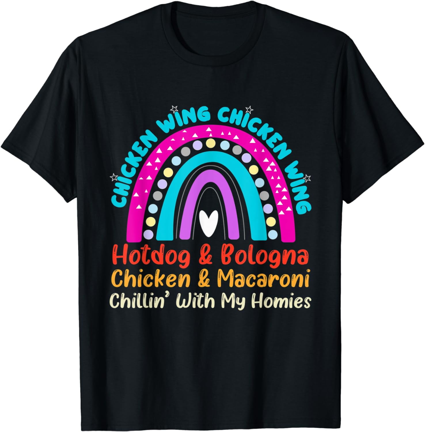 Viral Chicken Wing Chicken Wing Hot Dog Bologna Song lyric Cotton T ...