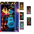 thumbnail image 1 of Viral Christmas UV Fluorescent Door Cover - Glow-in-the-Dark Santa & Tree Design, Durable Fluorescent Fabric Door Decor for Party, Home Entrance & Holiday Dark-Scene Displays, 70.8*35.4in, D, 1 of 3