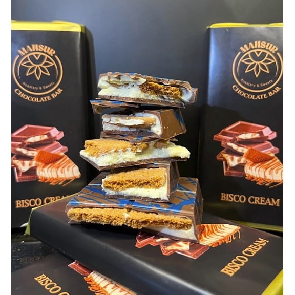 Viral DUBAI Chocolate | Large Size 165g Chocolate Bar Bisco Cream Lotus by MANSUR Est. 1891 | Ideal for Christmas, Birthdays, Easter, Anniversaries, Thanksgiving & Special Treats