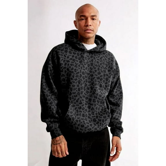 Viral Leopard Hoodie (L, MultiBlack)