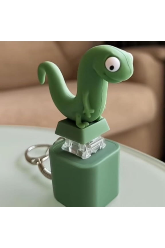 Viral Lizard Button Keychain With Sound & Light, Rechargeable Funny Stress Relief Gadget For Adults, Office Desk & Prank Gift