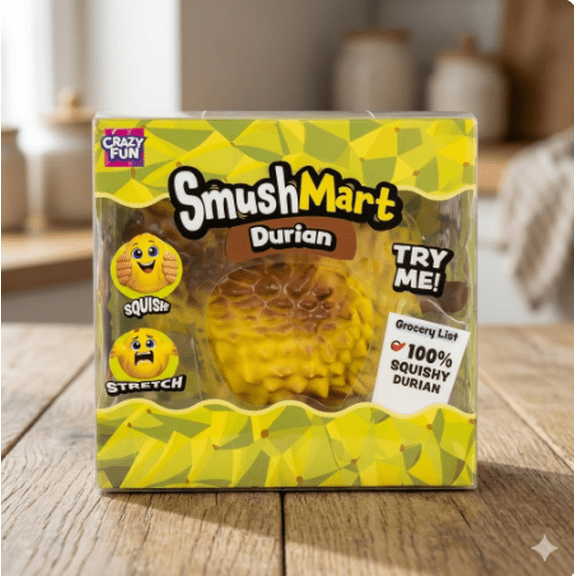 Viral Smush Mart Yellow Durian Squishy Toy - Fruit Slow-Rising Squishy Toy, Creamy Yellow Textured Squeeze Ball Sensory Fidget for Stress Relief & Focus, Perfect Novelty Gift for Adults