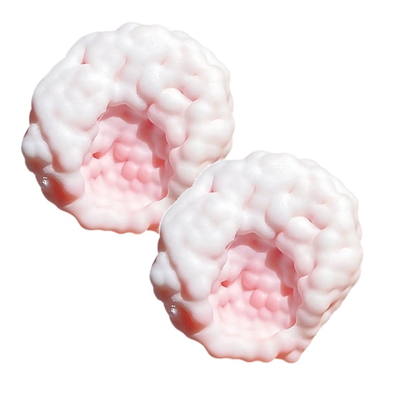 Viral Squishy Pink Rubber Sensory Balls, 2-Pack Bead-Filled Moldable Hand Fidgets for Study Breaks