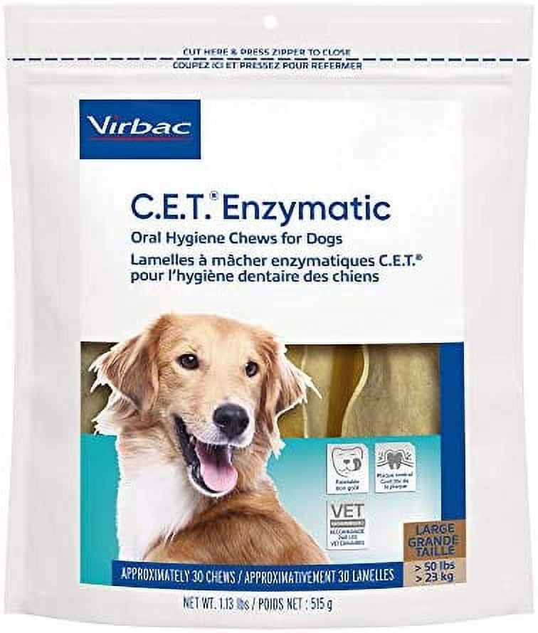 Virbac CET Enzymatic Oral Hygiene Chews for Dogs, Large Dental Health