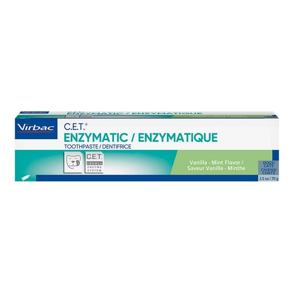 Virbac C.E.T. Enzymatic Pet Toothpaste for Dogs & Cats, Vanilla-Mint, 2.5 oz