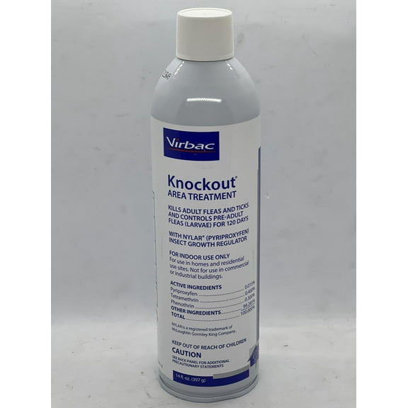 Virbac Knockout Area Treatment Spray Kills Fleas  Ticks 14 oz.