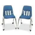 thumbnail image 1 of Virco Padded Teacher's Chairs - 18.63" x 21" x 30" - Fabric/Plastic/Metal - Navy/Chrome - 2/ Carton, 1 of 2