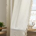 thumbnail image 1 of Vireellx Beige Curtains Crochet Lace Patchwork Drapes Curtains 84 Inch Length 2 Panels Tassel Rod Pocket Semi-Sheer Boho Bedroom Living Room Farmhouse Rustic Window Curtain Panels, 1 of 9