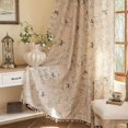 thumbnail image 1 of Vireellx Beige Curtains Crochet Lace Patchwork Drapes Curtains 84 Inch Length 2 Panels Tassel Rod Pocket Semi-Sheer Boho Bedroom Living Room Farmhouse Rustic Window Curtain Panels, 1 of 7